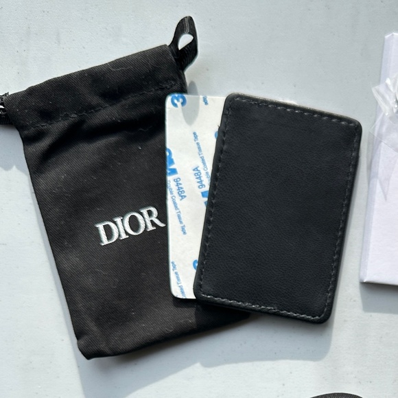 Dior Black Quilted CD Logo Card Holder with Mirror - Picture 2 of 2